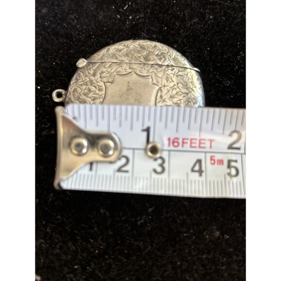 Ant Edwardian Sterling Silver Engraved Circular Vesta Match Case 1903 20.09g 925 - Picture 11 of 11